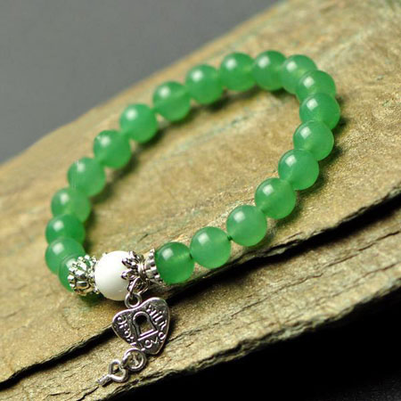 Libra birthstone Green Gemstone Bracelets for Men/Women - Click Image to Close